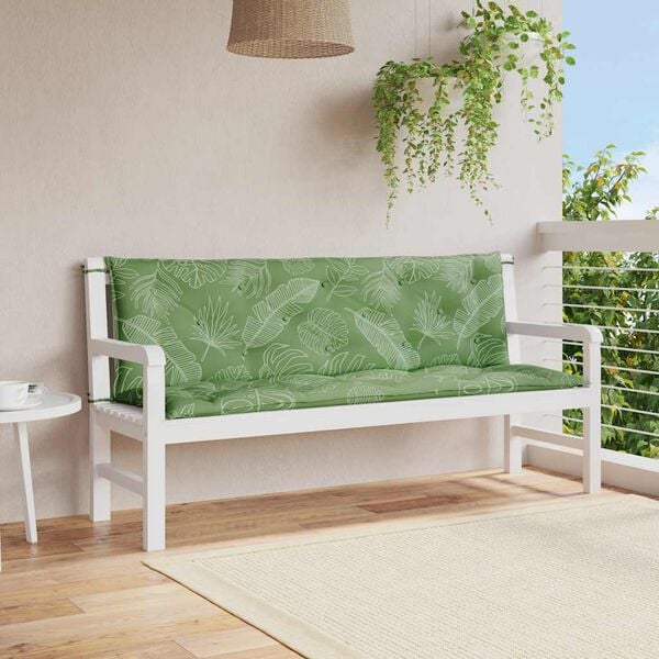 vidaXL Garden Bench Cushion Set of 2 Leaf Pattern