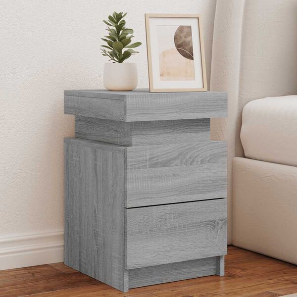 vidaXL Bedside Cabinet Set of 2 Grey Sonoma Engineered wood Medium