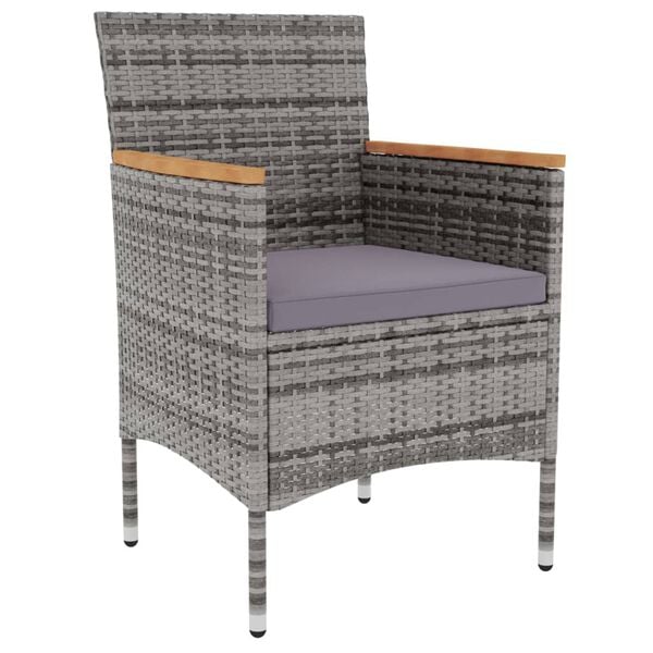 vidaXL Garden Dining Set Grey, Brown