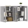 vidaXL Wall Mounted Cabinet Set of 2 Grey Sonoma