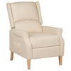 vidaXL Reclining Chair Cream 100% polyester, rubber wood Standard