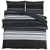 vidaXL Duvet Cover Set Set of 2 Black and White 100% Cotton 79x79 in