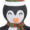 vidaXL Snow Penguin Figure Black and White Fabric, Steel 47.2 in