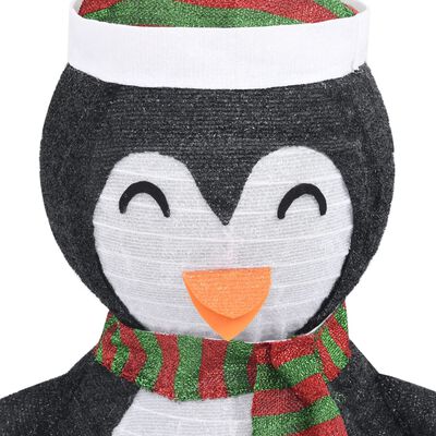 vidaXL Decorative Christmas Snow Penguin Figure LED Luxury Fabric 4 ft
