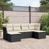 vidaXL Garden Sofa Set Black PE rattan 6 Piece Durable Garden Sofa Set