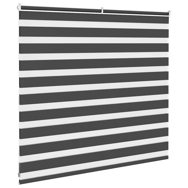 vidaXL Zebra Blind Black 100% Polyester 61 x 39.4 in Height-Adjustable