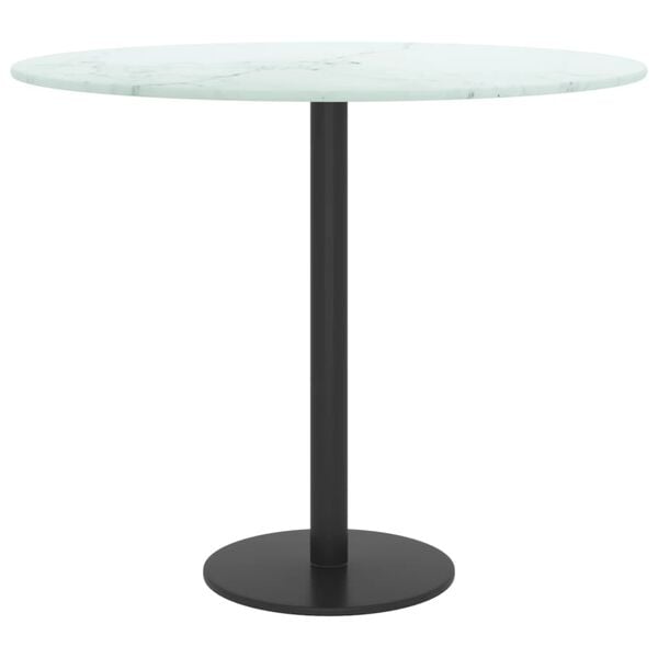 vidaXL Table Top White with marble pattern Tempered Glass Medium Sturdy