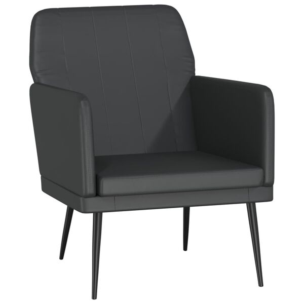 vidaXL Armchair Black Faux leather, metal, plywood Medium Durable