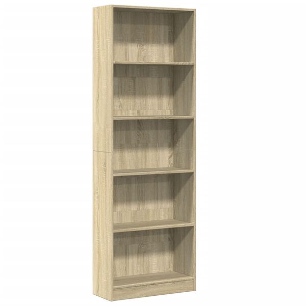 vidaXL Bookcase Sonoma Oak Engineered wood Tall Bookcase Rectangular