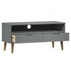 vidaXL TV Cabinet Grey Solid pine wood with UV varnish finish Medium