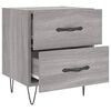 vidaXL Bedside Cabinet Set of 2 Gray sonoma Engineered wood, iron