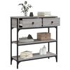 vidaXL Console Table Gray Sonoma Engineered wood Compact Adjustable Feet