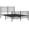 vidaXL Bed Frame Black Steel Small Double Bed Frame Rectangular