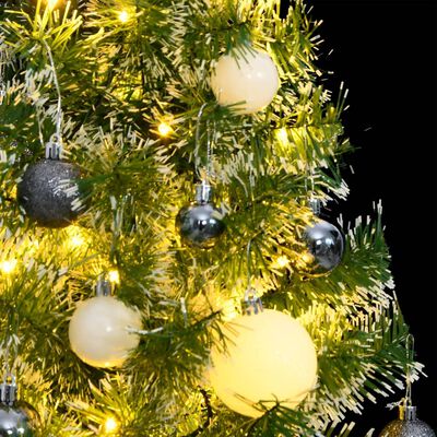 vidaXL Artificial Christmas Tree 150 LEDs&Ball Set&Flocked Snow 59.1"