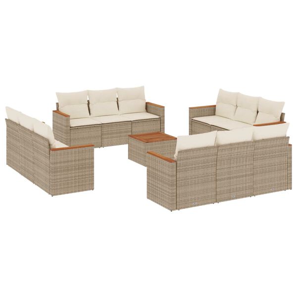 vidaXL Garden Sofa Set Beige, Cream