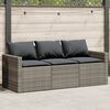 vidaXL Garden Sofa Gray PE Rattan 3-Seater UV-resistant materials