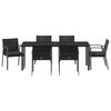 vidaXL Garden Dining Set 7 pcs Black and Grey PE Rattan