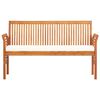 vidaXL Garden Bench Brown frame, cream cushions