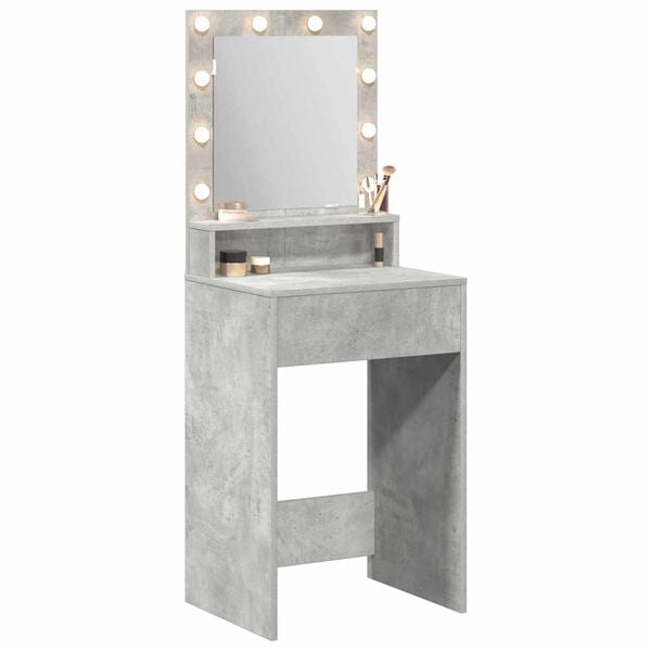vidaXL Dressing Table Concrete Grey 19.69 x 16.14 x 53.15 in