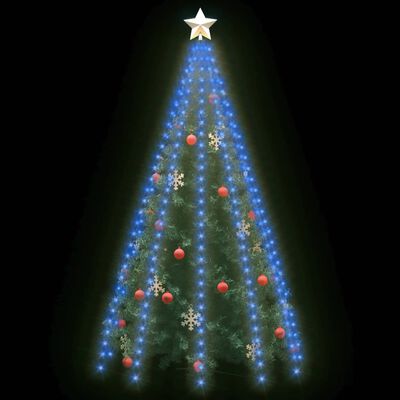 vidaXL Christmas Tree Net Lights with 250 LEDs Blue 98.4"