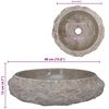 vidaXL Sink Gray Ø15.7"x4.7" Marble