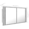 vidaXL Led Mirror Cabinet Concrete grey Engineered wood, Acrylic