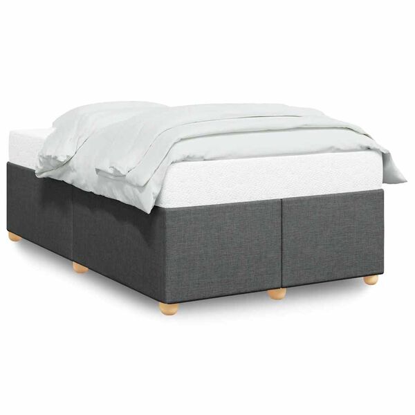 vidaXL Bed Frame Dark Grey Polyester (100%) Double Bed Frame