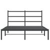 vidaXL Bed Frame Black Powder-Coated Steel 53.1 x 74.8 in Double