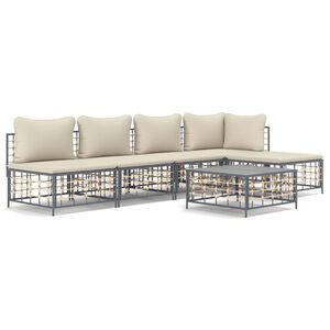 vidaXL Garden Lounge Set Anthracite, Beige