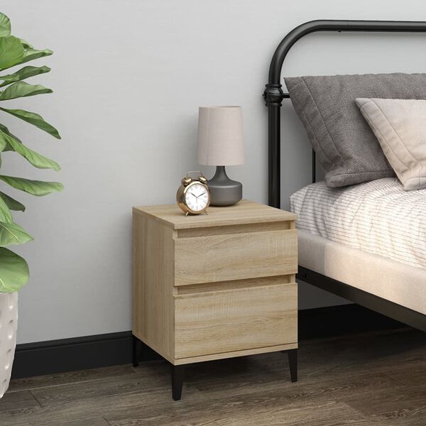 vidaXL Bedside Cabinet Set of 2 Sonoma Oak Engineered wood