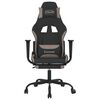 vidaXL Gaming Chair with Footrest Black and Taupe Fabric