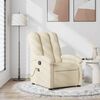 vidaXL Massage Recliner Chair Cream Fabric (100% polyester), Metal, Plywood