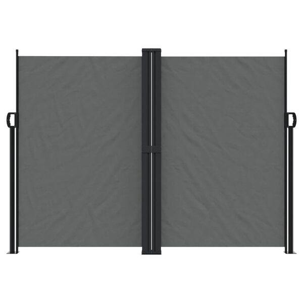 vidaXL Retractable Side Awning Anthracite 100% polyester with a PU coating