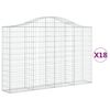 vidaXL Gabion Basket Set of 18 Silver Galvanized iron Large