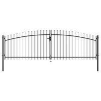 vidaXL Double Door Fence Gate with Spear Top 157.5"x68.9"