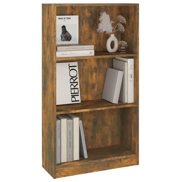 vidaXL Book Cabinet Smoked oak Engineered wood 23.6 x 9.4 x 42.9 in