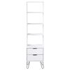 vidaXL Book Cabinet White Solid pine wood, Metal Tall Book Cabinet