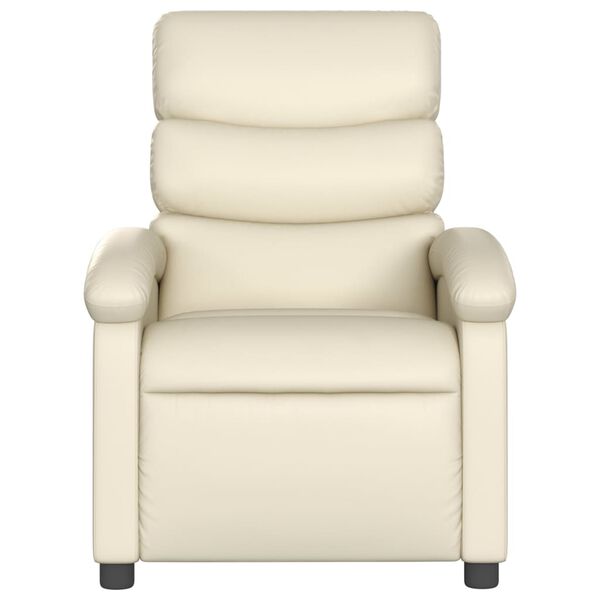 vidaXL Massage Recliner Chair Cream Faux leather Medium
