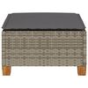 vidaXL Garden Stool Grey PE rattan, powder-coated steel, solid acacia wood
