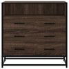 vidaXL Drawer Cabinet Brown Oak Engineered Wood, Metal Medium