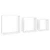 vidaXL Wall Cube Shelf Set of 3 White MDF Small, Medium, Large
