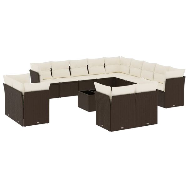 vidaXL Garden Sofa Set Brown