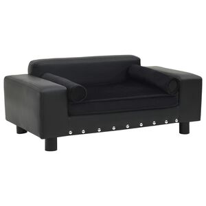 vidaXL Dog Sofa Black Faux leather 31.9 x 16.9 x 12.2 in Dog Sofa