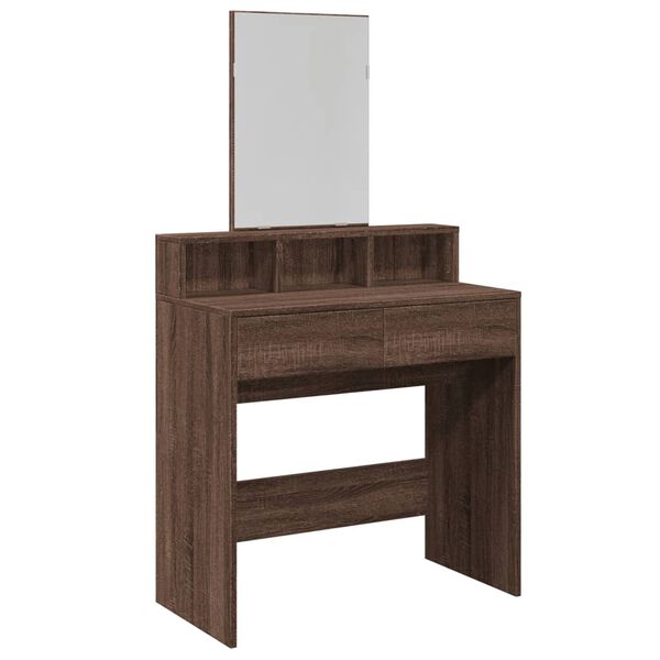 vidaXL Dressing Table Brown Oak Engineered Wood Medium Dressing Table