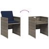 vidaXL Patio Dining Set Set of 10 Gray PE rattan Large Foldable