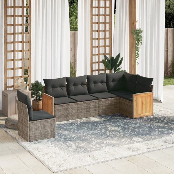 vidaXL Garden Sofa Set Grey, Dark Grey