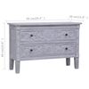 vidaXL Sideboard Grey wash finish Solid Mahogany wood