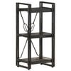 vidaXL Bookcase Black Solid mango wood and powder-coated steel Medium