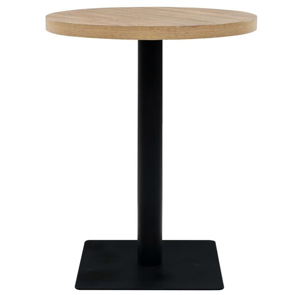 vidaXL Dining Table Oak MDF and steel 23.6 x 29.5 in Portable