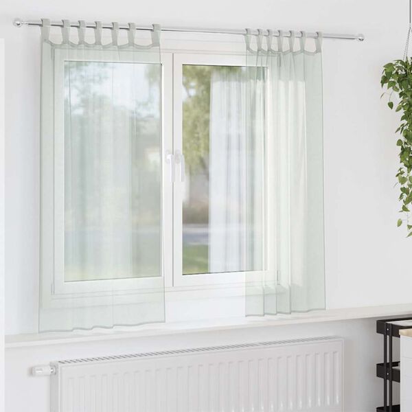 vidaXL Voile Curtains with Loops 2 pcs Light Grey 55.1x68.9"